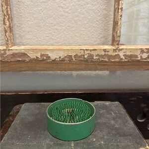 Vintage Green Flower Holder and Flower Frog